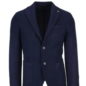 Giacca blazer monopetto in misto lana.