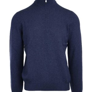 Lupetto zip in lana e cachemire