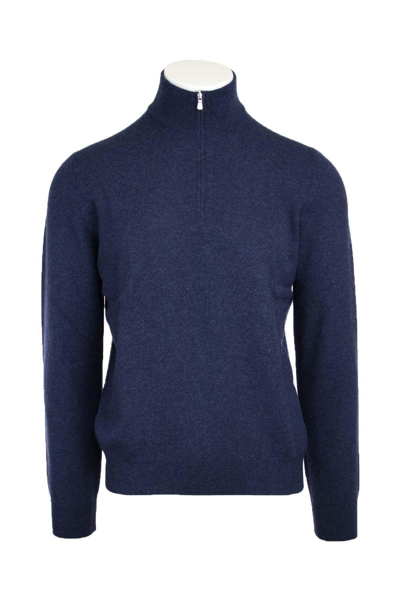 Lupetto zip in lana e cachemire