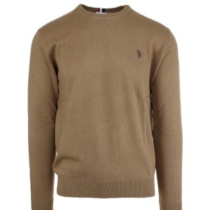 Maglia girocollo in cotone e cachemire con logo