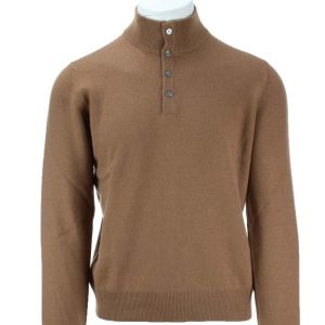 Maglia lupo con bottoni in lana e cachemire