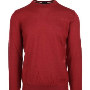 Maglia girocollo in lana con logo BOSS