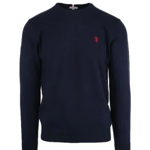 Maglia girocollo in cotone e cachemire con logo