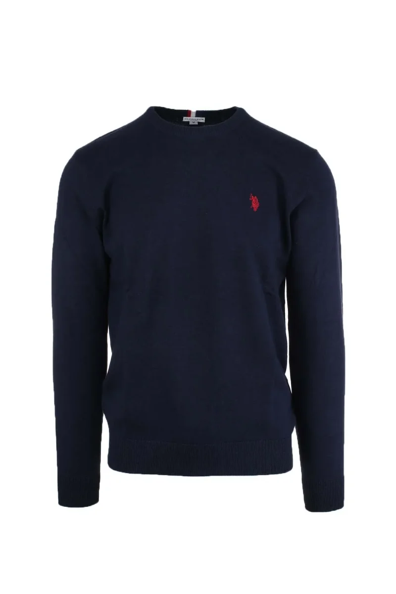 Maglia girocollo in cotone e cachemire con logo